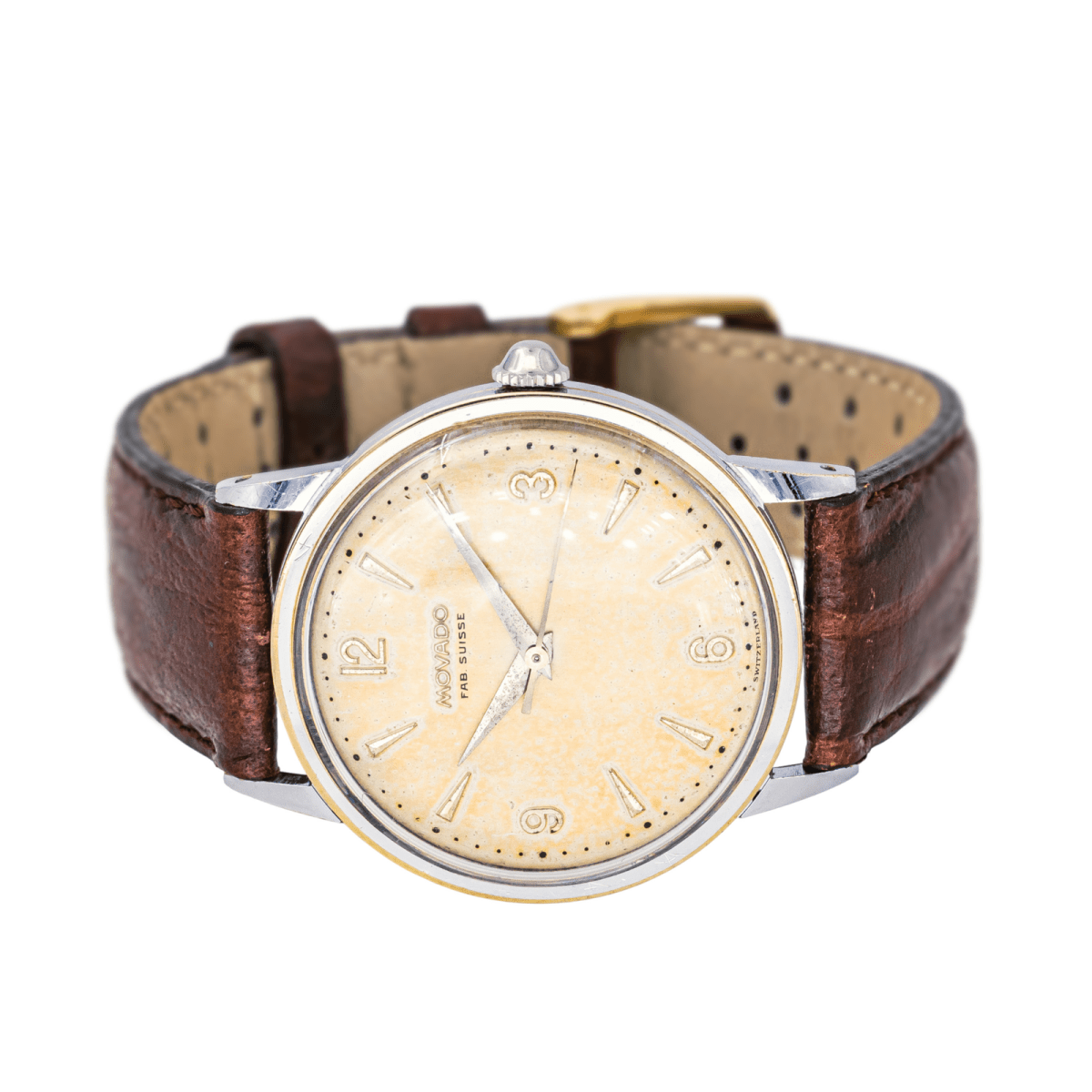 Montre MOVADO en acier et cuir - Castafiore