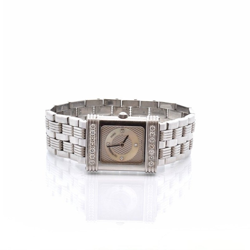 Montre Oj Perrin acier et diamants - Castafiore