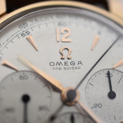 Montre OMEGA "Calibre 321 Tri - Compax" en or rose et cuir - Castafiore