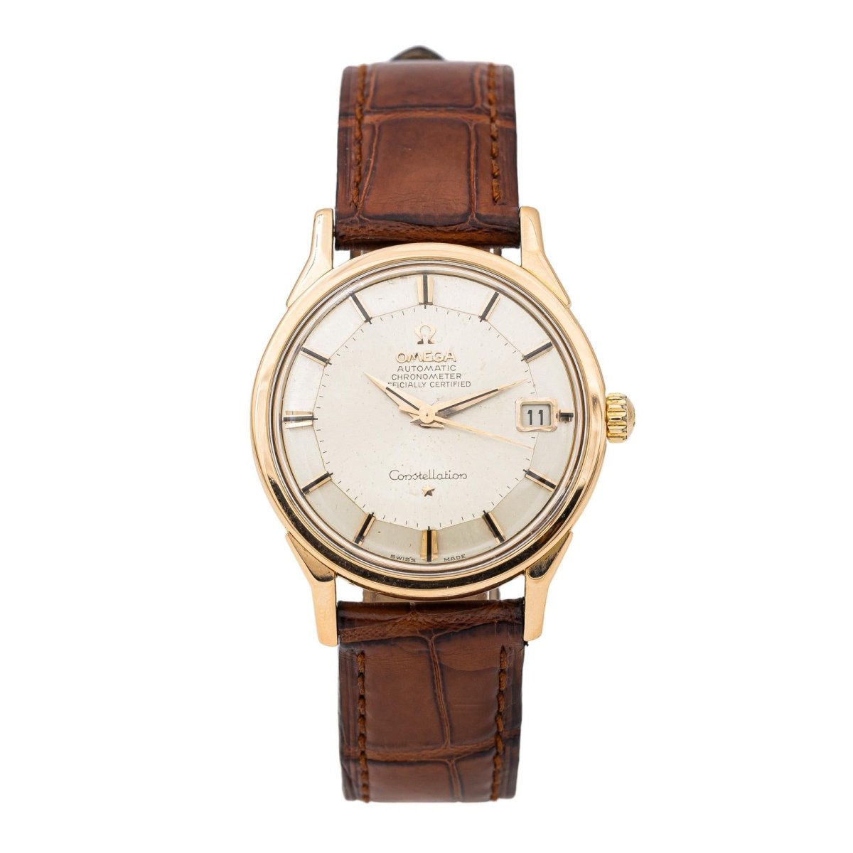 Montre OMÉGA "Constellation" en or jaune et cuir - Castafiore