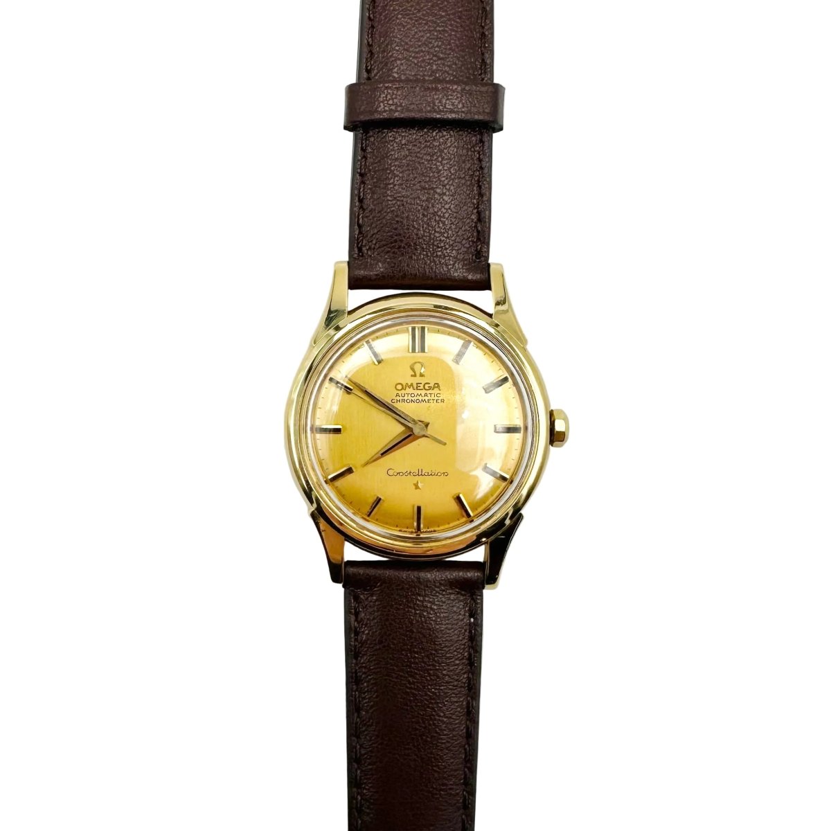 Montre OMEGA "Constellation" en or jaune et cuir - Castafiore