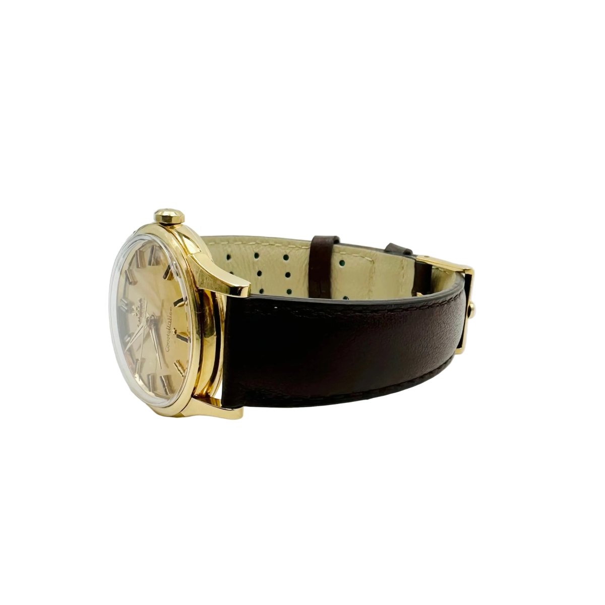 Montre OMEGA "Constellation" en or jaune et cuir - Castafiore