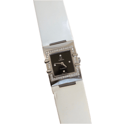 Montre OMEGA "Constellation Quadra" en or jaune, acier, cuir et diamants - Castafiore