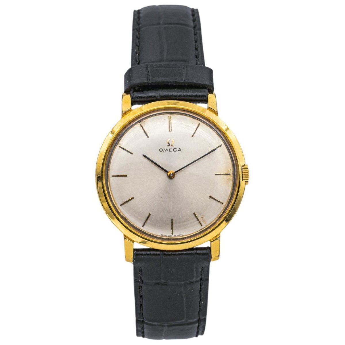 Montre OMEGA "De Ville" en argent, plaqué or et cuir - Castafiore