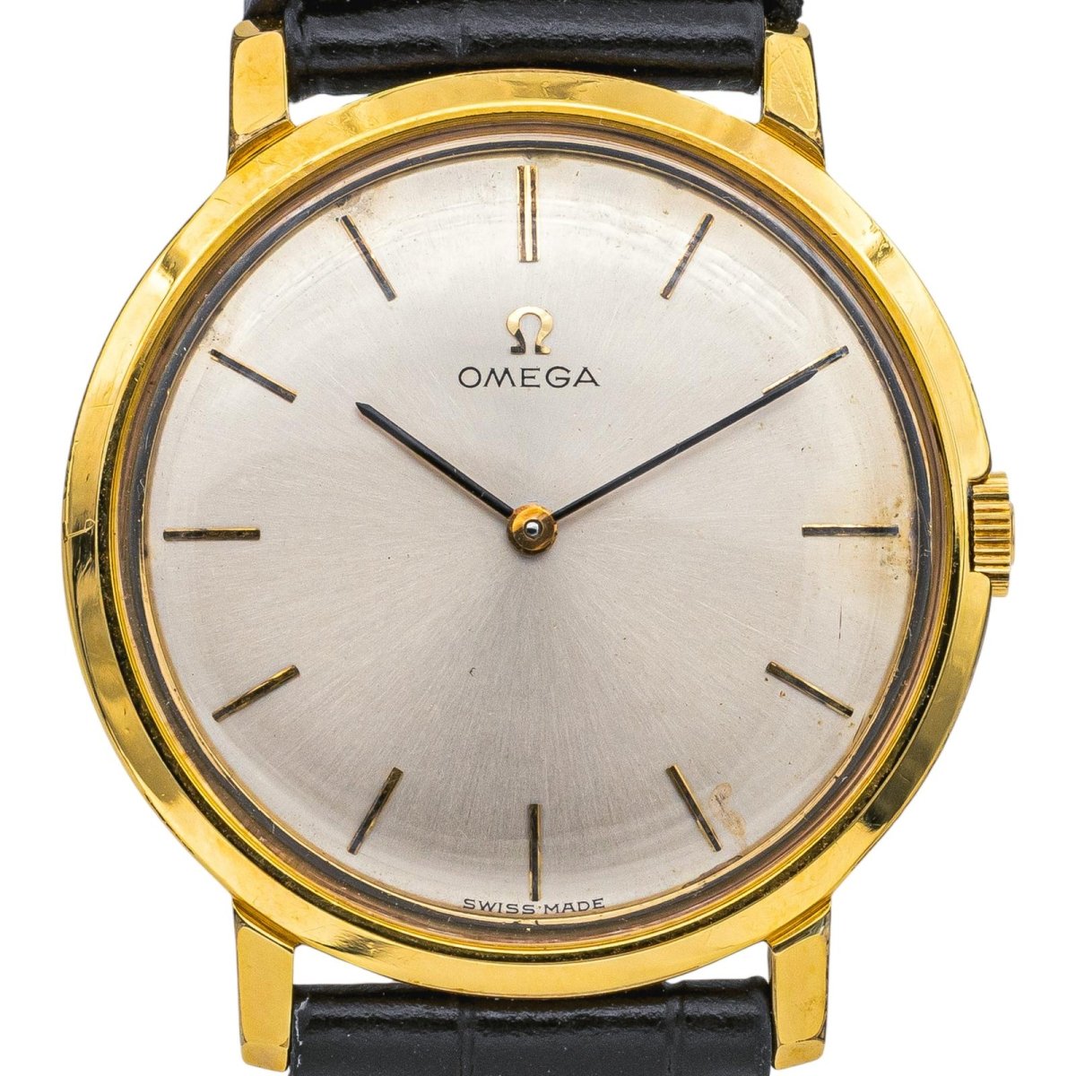 Montre OMEGA "De Ville" en argent, plaqué or et cuir - Castafiore