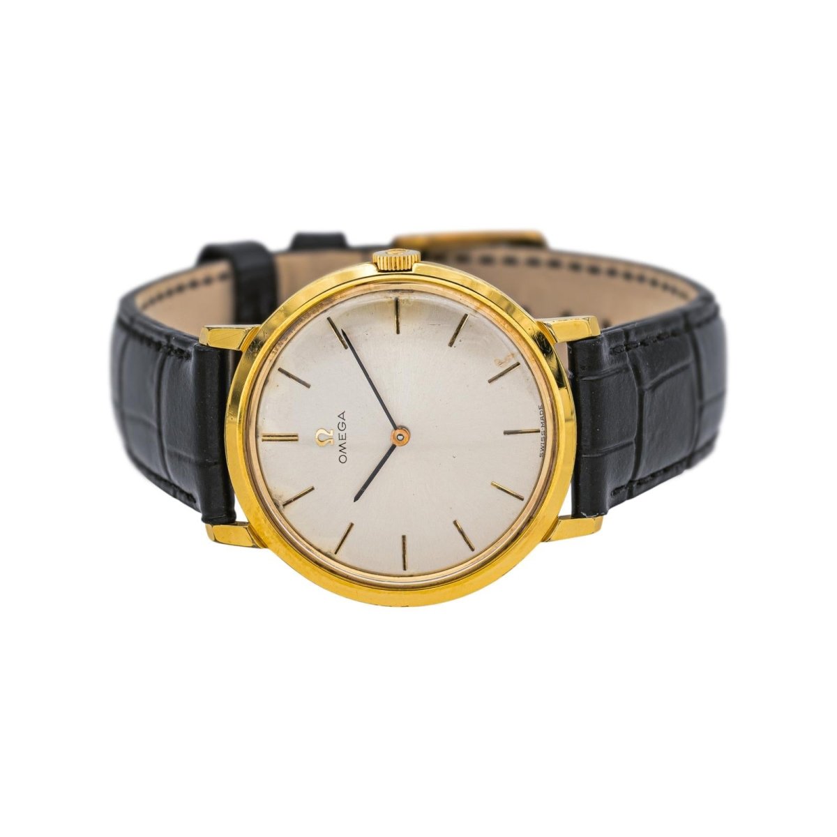 Montre OMEGA "De Ville" en argent, plaqué or et cuir - Castafiore