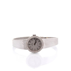 Montre OMEGA "De Ville" en or blanc, saphir et diamants - Castafiore