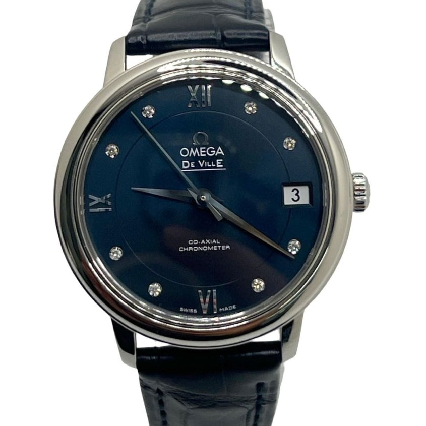 Montre OMEGA De Ville Prestige en acier et diamants - Castafiore