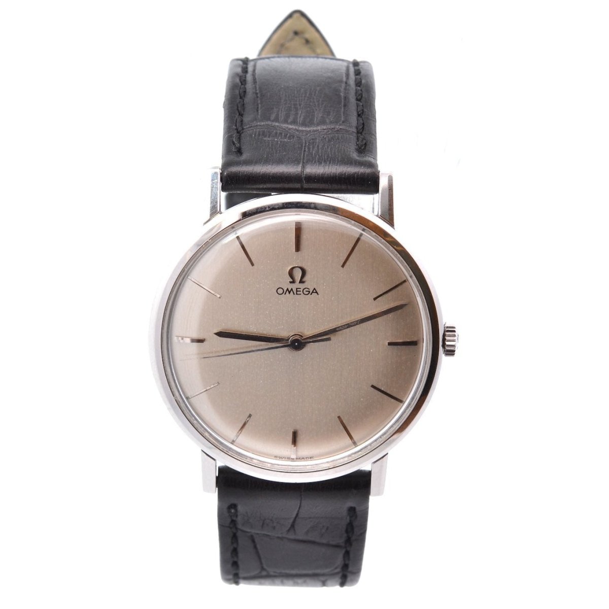 Montre OMEGA en acier et cuir - Castafiore