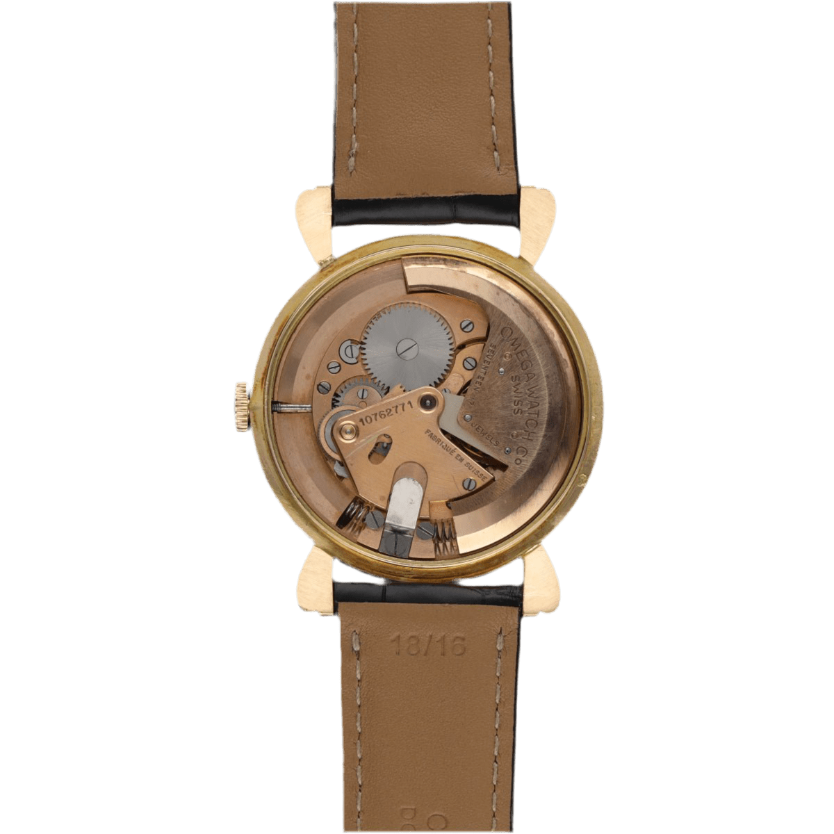 Montre OMEGA en or jaune et cuir - Castafiore