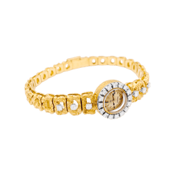 Montre OMEGA en or jaune, or blanc et diamants - Castafiore