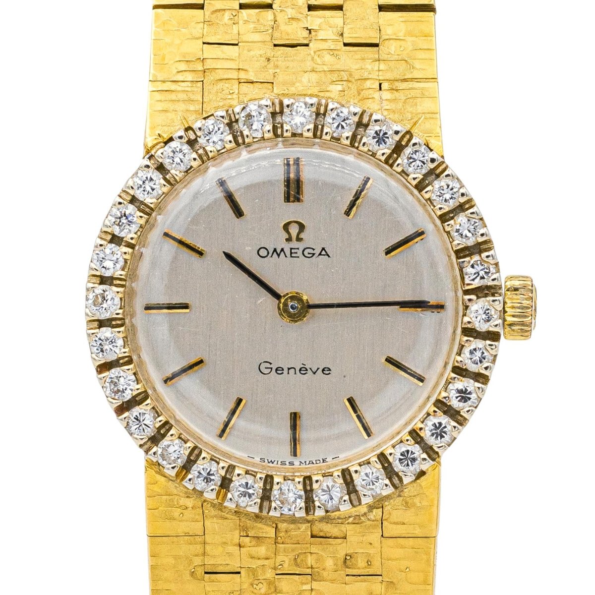 Montre OMEGA en or jaune, saphir et diamants - Castafiore