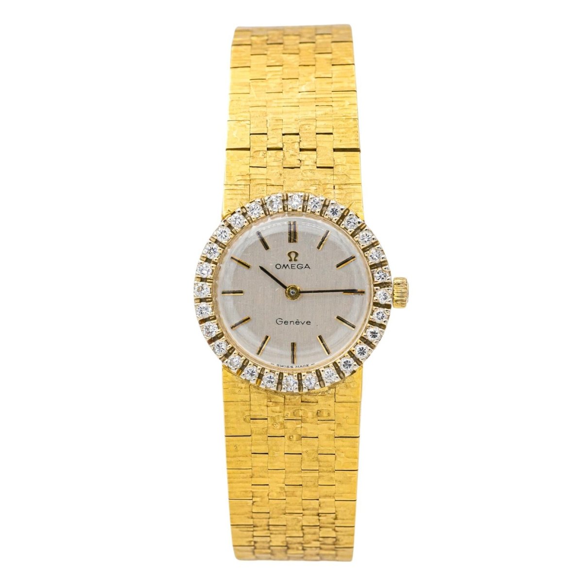 Montre OMEGA en or jaune, saphir et diamants - Castafiore