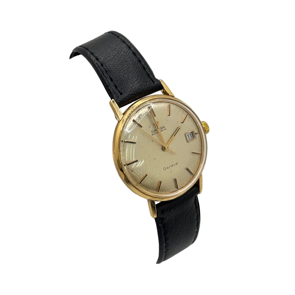 Montre OMÉGA "Genève" en or jaune, acier et cuir - Castafiore
