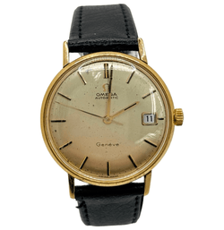Montre OMÉGA "Genève" en or jaune, acier et cuir - Castafiore