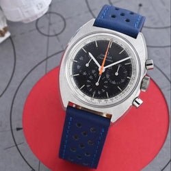 Montre OMEGA "Seamaster" en acier et cuir - Castafiore