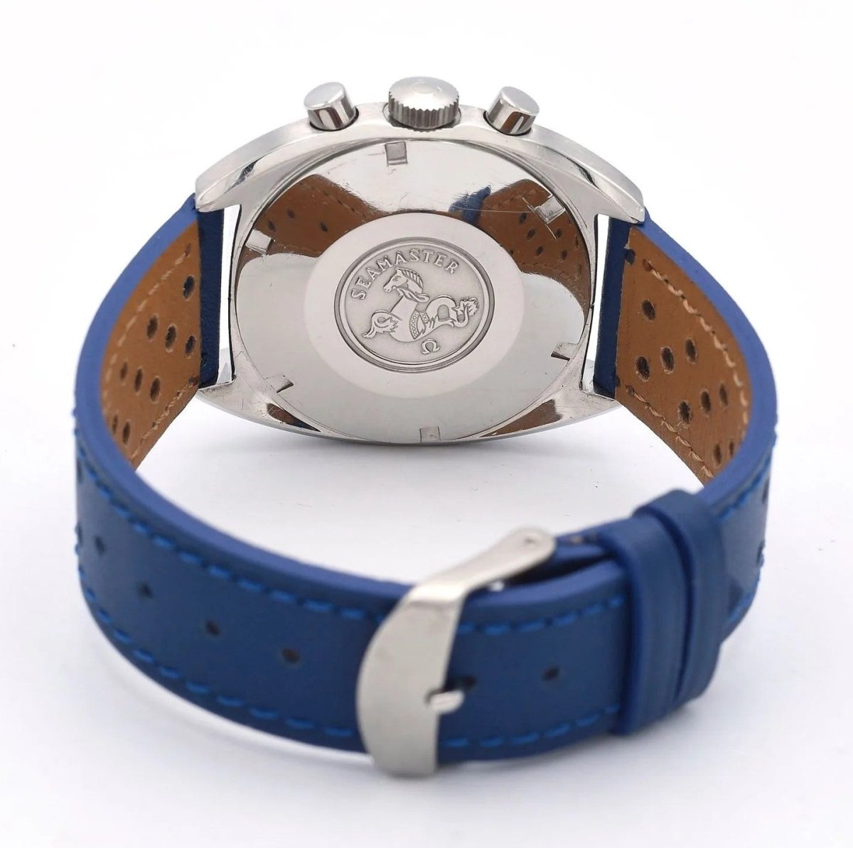 Montre OMEGA "Seamaster" en acier et cuir - Castafiore