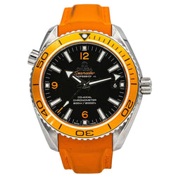 Montre OMÉGA "Seamaster Planet Ocean" en acier, caoutchouc et saphir - Castafiore