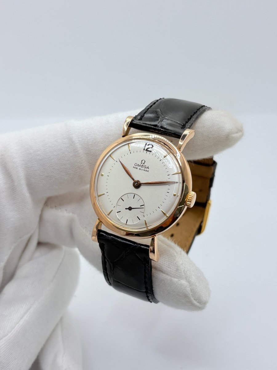 Montre OMÉGA "Vintage" en or rose, acier et cuir - Castafiore