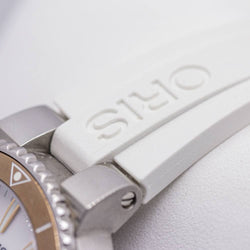 Montre ORIS AQUIS DATE Caoutchouc blanc - Castafiore
