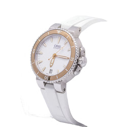 Montre ORIS AQUIS DATE Caoutchouc blanc - Castafiore