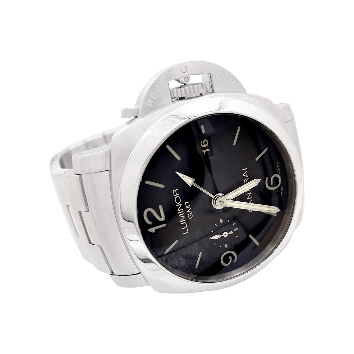 Montre Panerai "Luminor GMT" en acier. - Castafiore