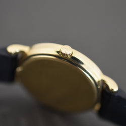 Montre PATEK PHILIPPE "Calatrava Clous de Paris" en or jaune, cuir et quartz - Castafiore