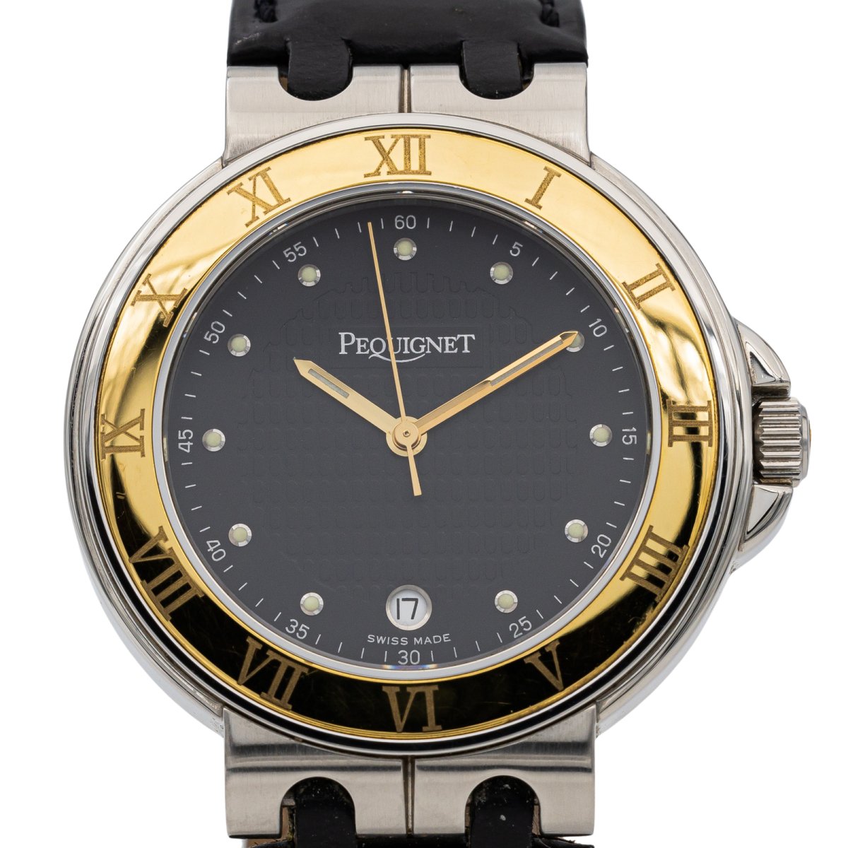 Montre PEQUIGNET , "Moorea", en acier et en cuir - Castafiore