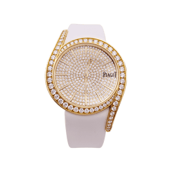Montre PIAGET "Gala LimeLight" en or jaune, cuir et diamants - Castafiore