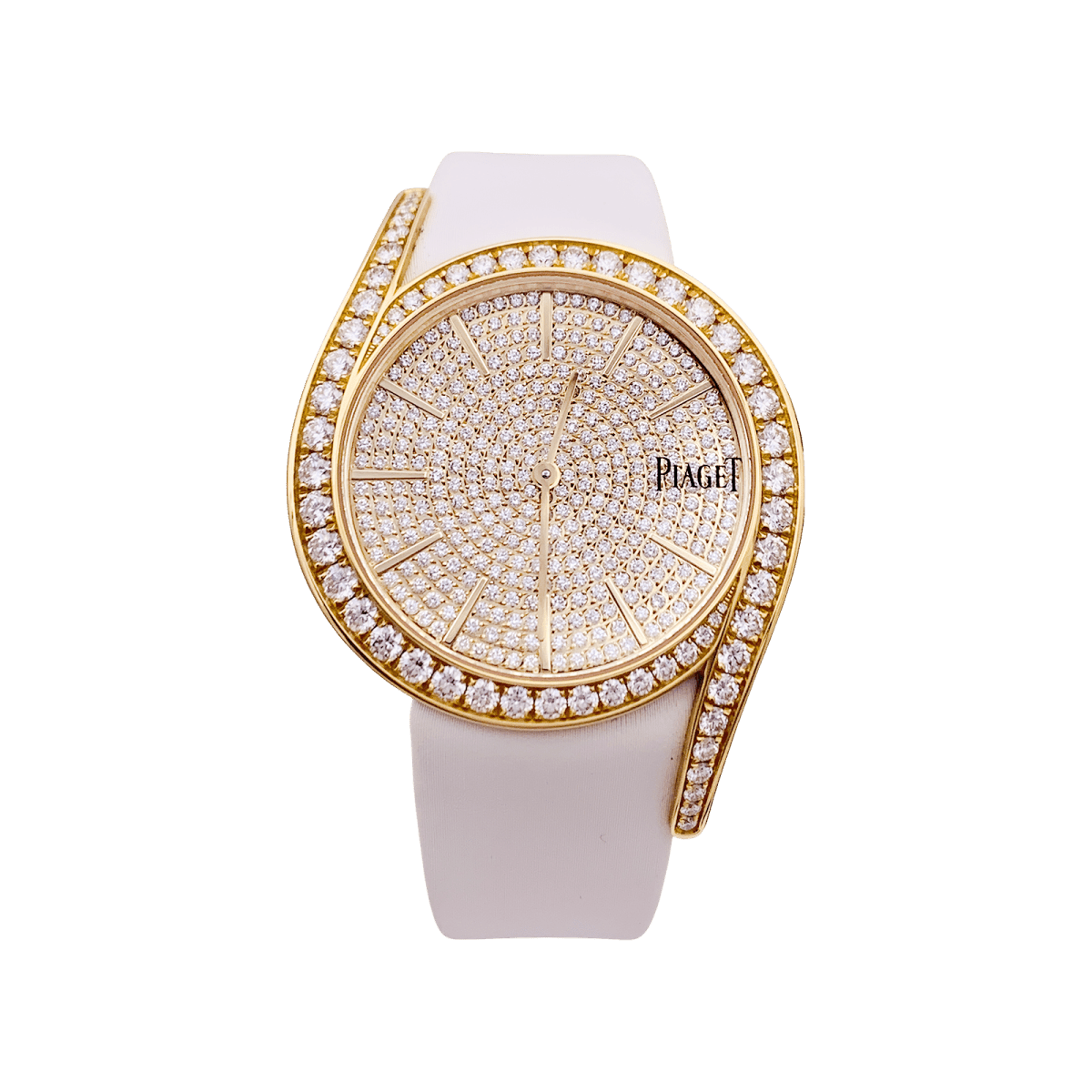 Montre PIAGET "Gala LimeLight" en or jaune, cuir et diamants - Castafiore