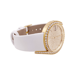 Montre PIAGET "Gala LimeLight" en or jaune, cuir et diamants - Castafiore