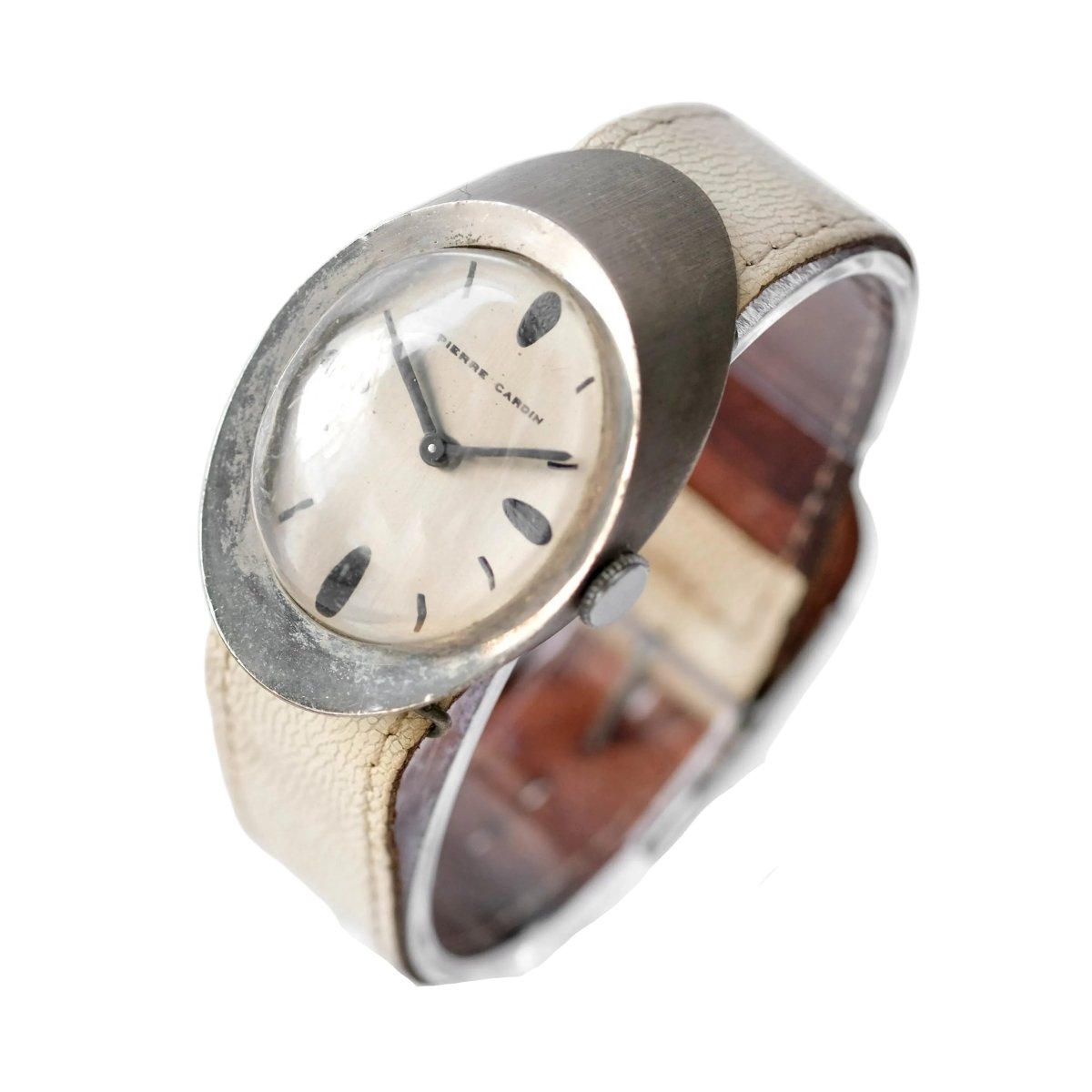 Montre PIERRE CARDIN x JAEGER - LECOULTRE "Espace" en métal et cuir - Castafiore