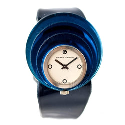 Montre PIERRE CARDIN x JAEGER - LECOULTRE "Espace PC 112" en métal, lucite et cuir - Castafiore