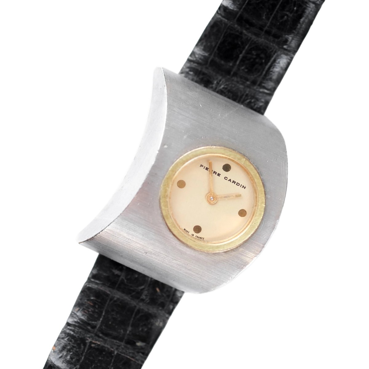 Montre PIERRE CARDIN X JAEGER - LECOULTRE "Espace PC 117" en métal et cuir - Castafiore