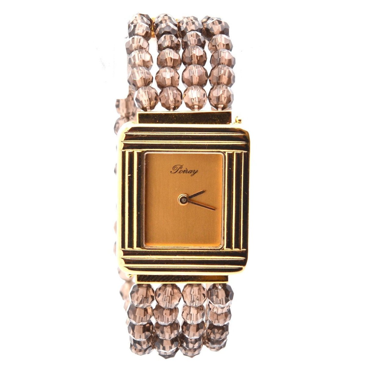 Montre POIRAY en or jaune, quartz et saphir - Castafiore