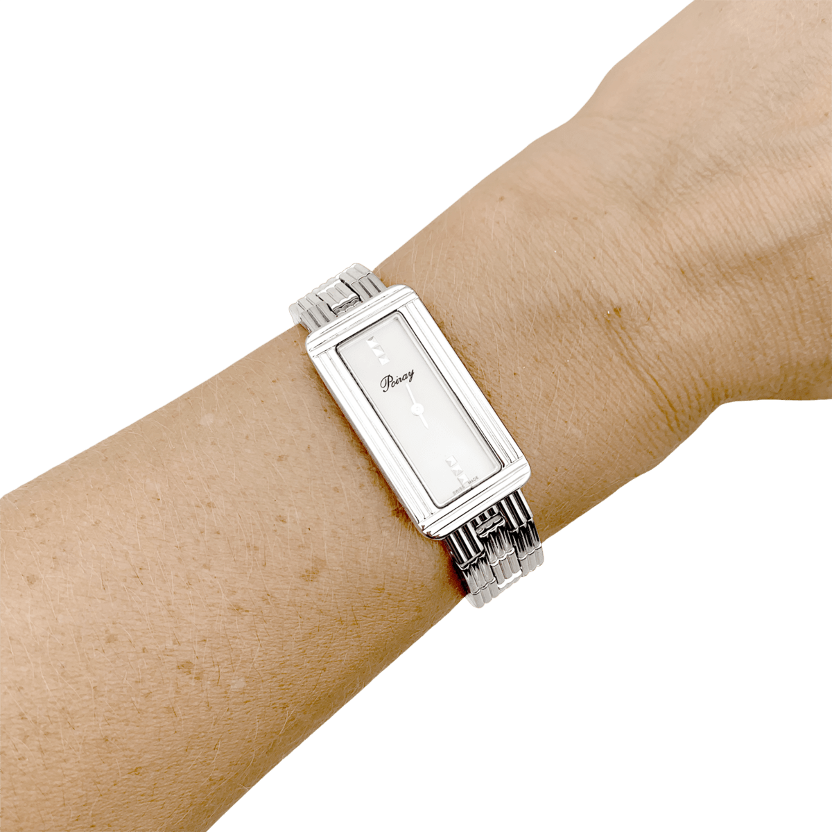 Montre POIRAY "Ma baguette" en acier et nacre - Castafiore