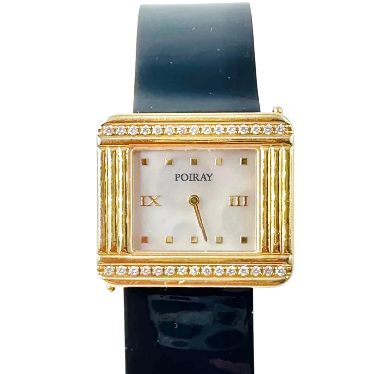 Montre POIRAY "Ma Première 16/9" en or jaune, nacre, diamants et cuir - Castafiore