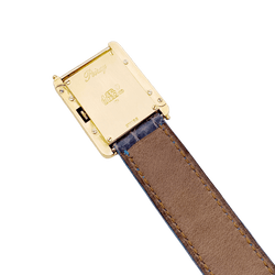 Montre POIRAY "Ma Première" en or jaune, nacre, cuir et saphirs - Castafiore