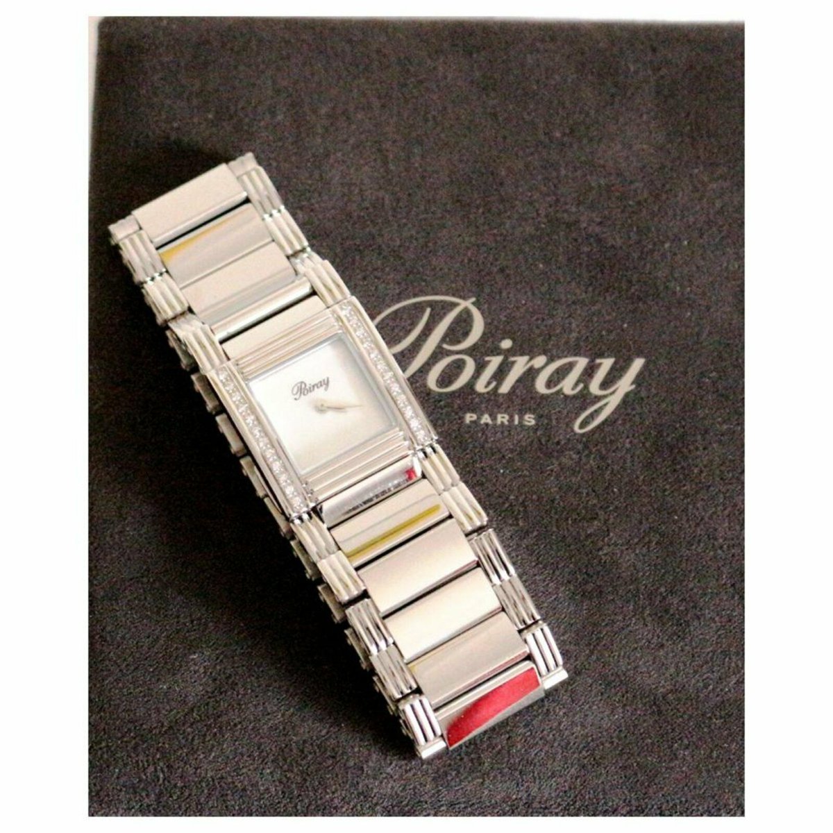 Montre POIRAY "Ma Première Manchette" en acier, nacre, quartz et diamants - Castafiore