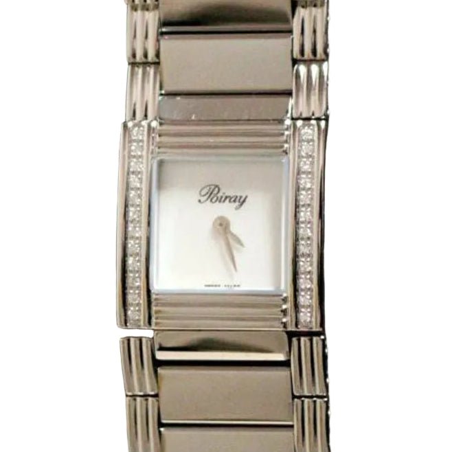 Montre POIRAY "Ma Première Manchette" en acier, nacre, quartz et diamants - Castafiore