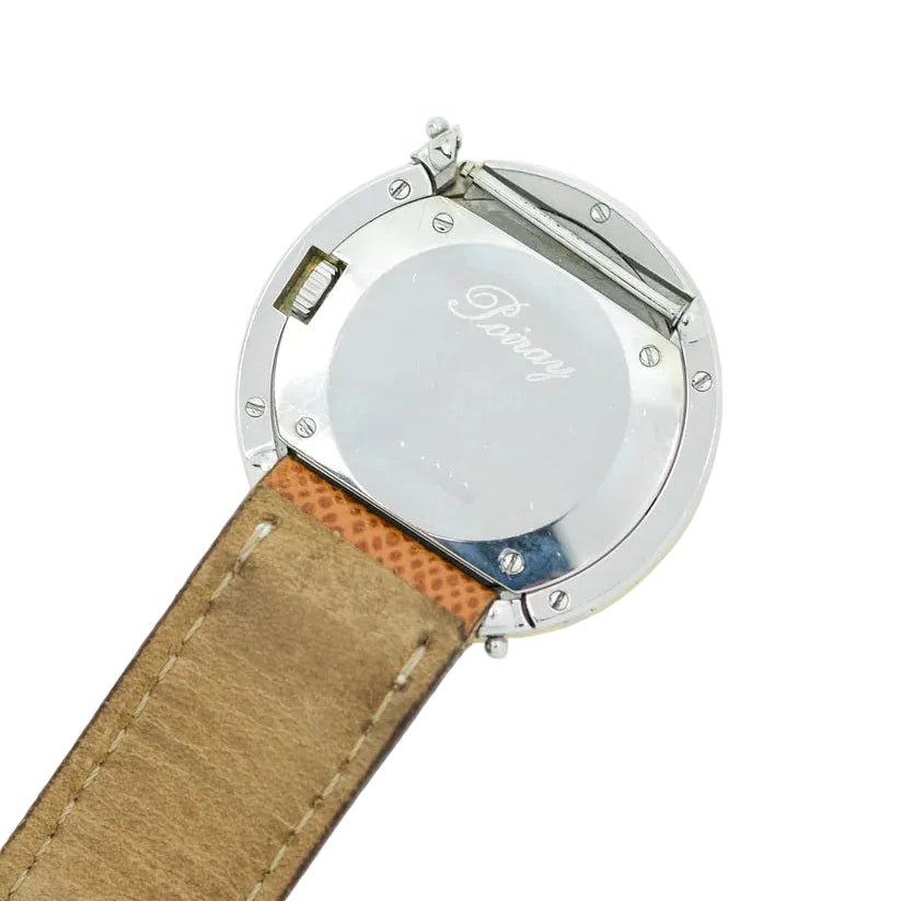 Montre POIRAY "Ma Première Ronde" en acier, plaqué or et cuir - Castafiore