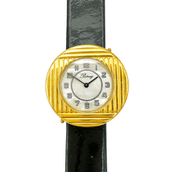 Montre POIRAY "Ma Seconde" en or jaune, nacre et cuir - Castafiore