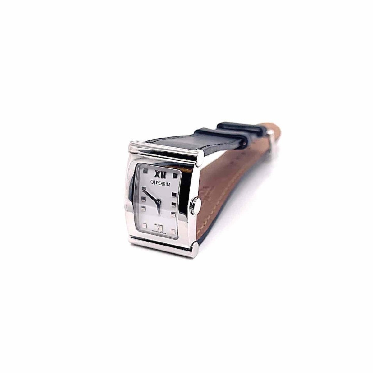 Montre Quartz PERRIN "Arcada" en acier et cuir - Castafiore