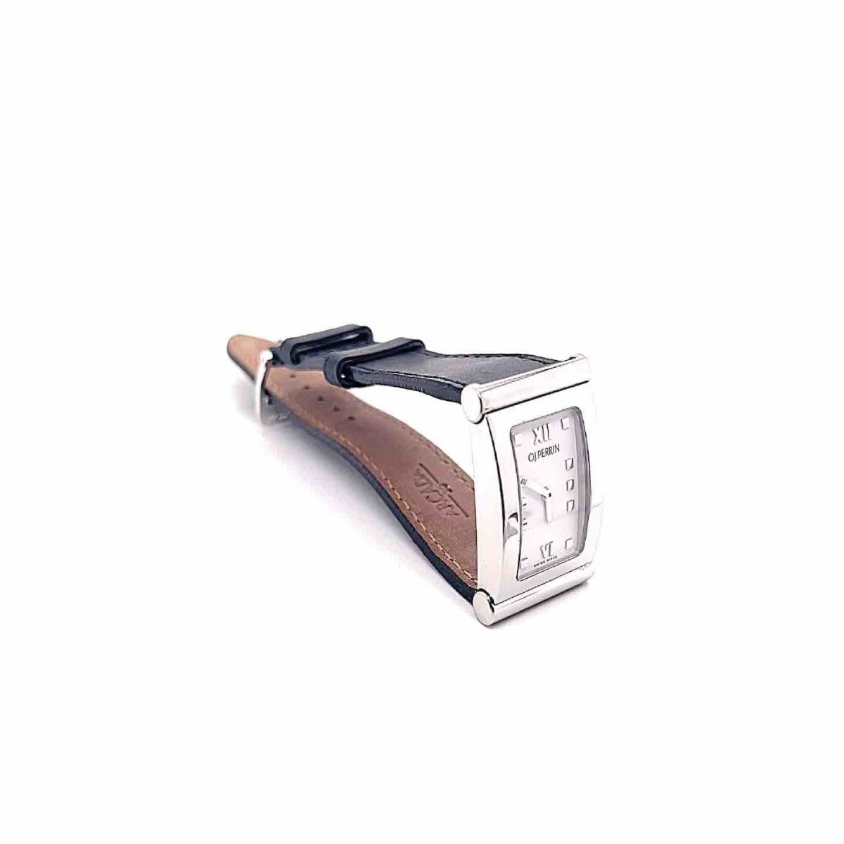Montre Quartz PERRIN "Arcada" en acier et cuir - Castafiore