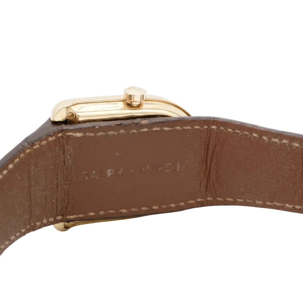 Montre RALPH LAUREN "Stirrup" MM en or rose et cuir - Castafiore