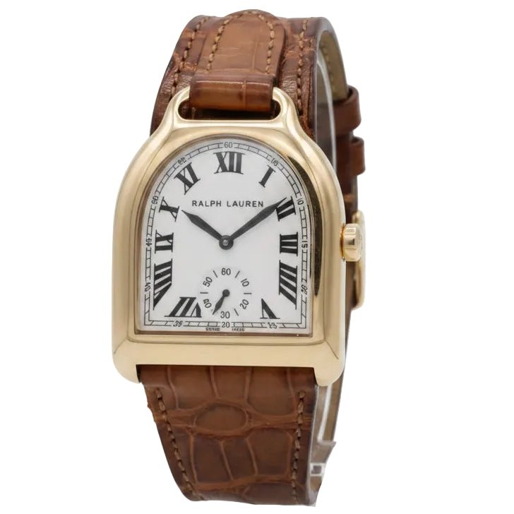 Montre RALPH LAUREN "Stirrup" MM en or rose et cuir - Castafiore