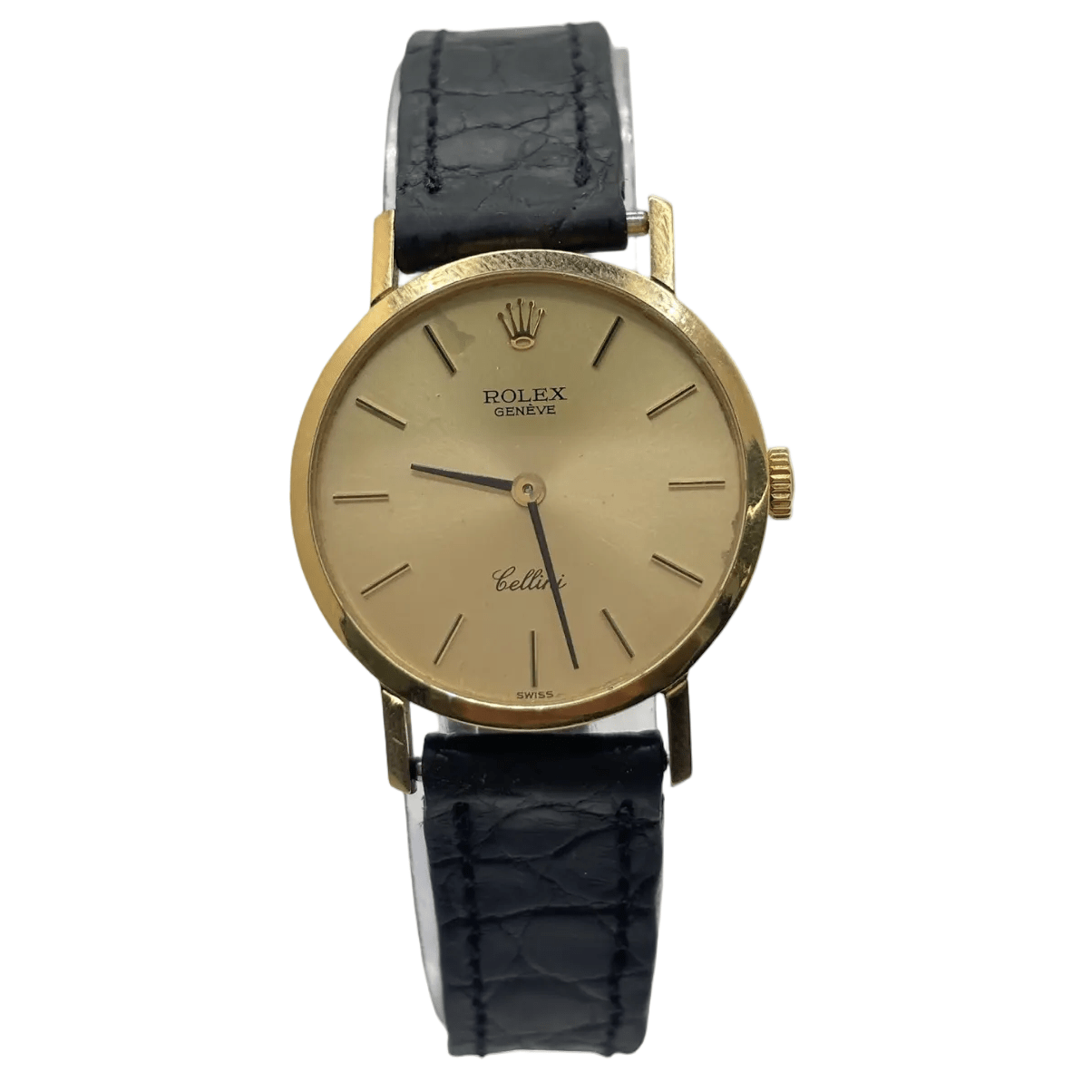 Montre ROLEX "Cellini" en or jaune, acier et cuir - Castafiore
