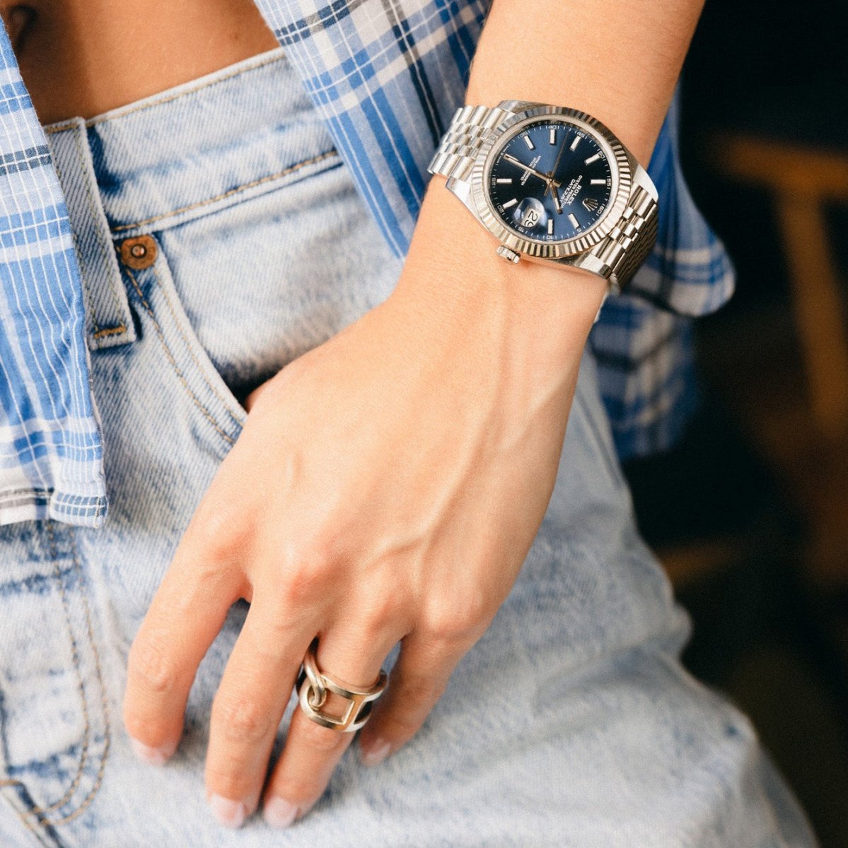 Montre ROLEX "Datejust 41" en acier et or blanc - Castafiore