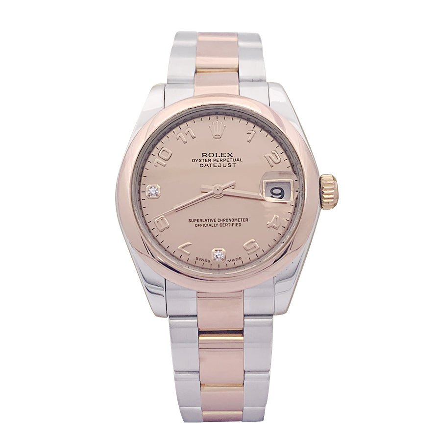 Montre ROLEX "Datejust" acier, or rose, diamants, nacre rose - Castafiore