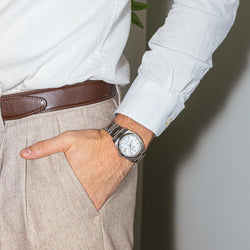 Montre ROLEX "Datejust" en acier et saphir - Castafiore